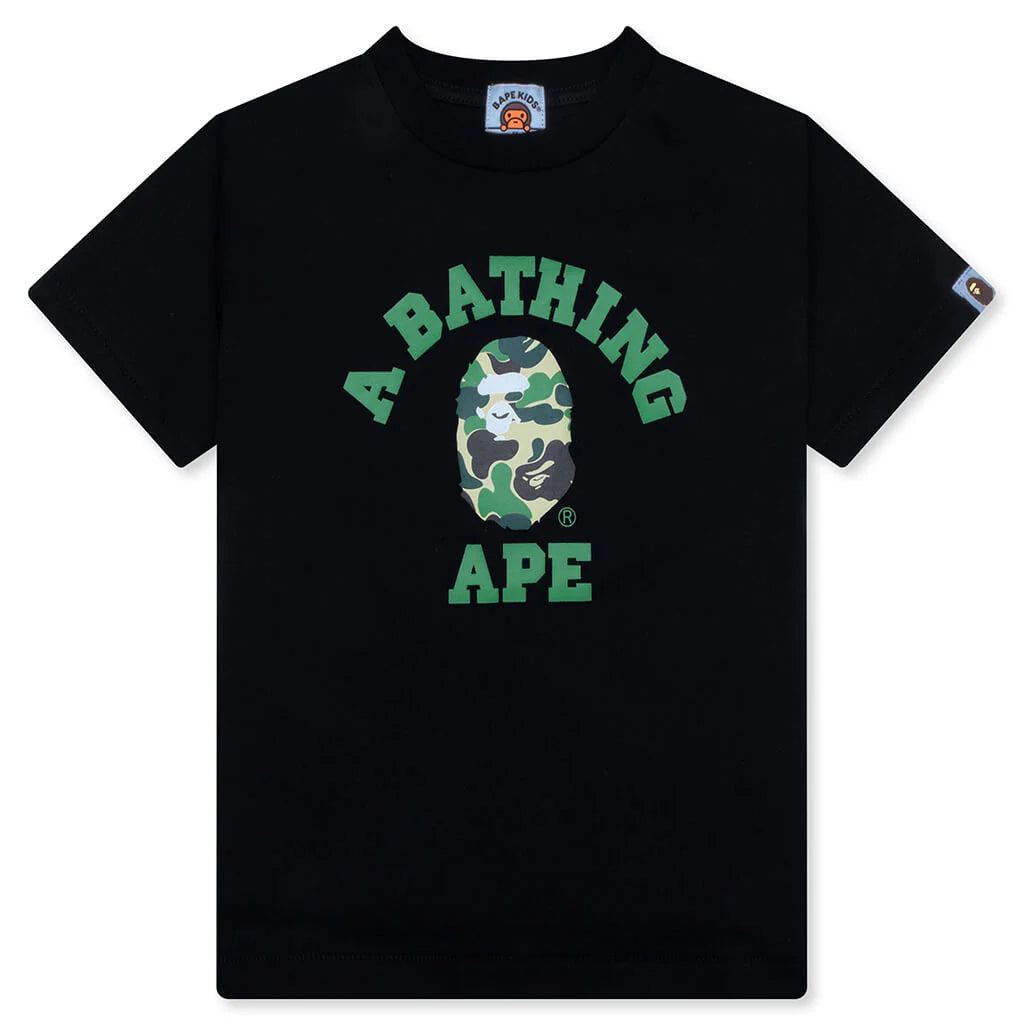 Kids ABC Camo College Tee Black Green