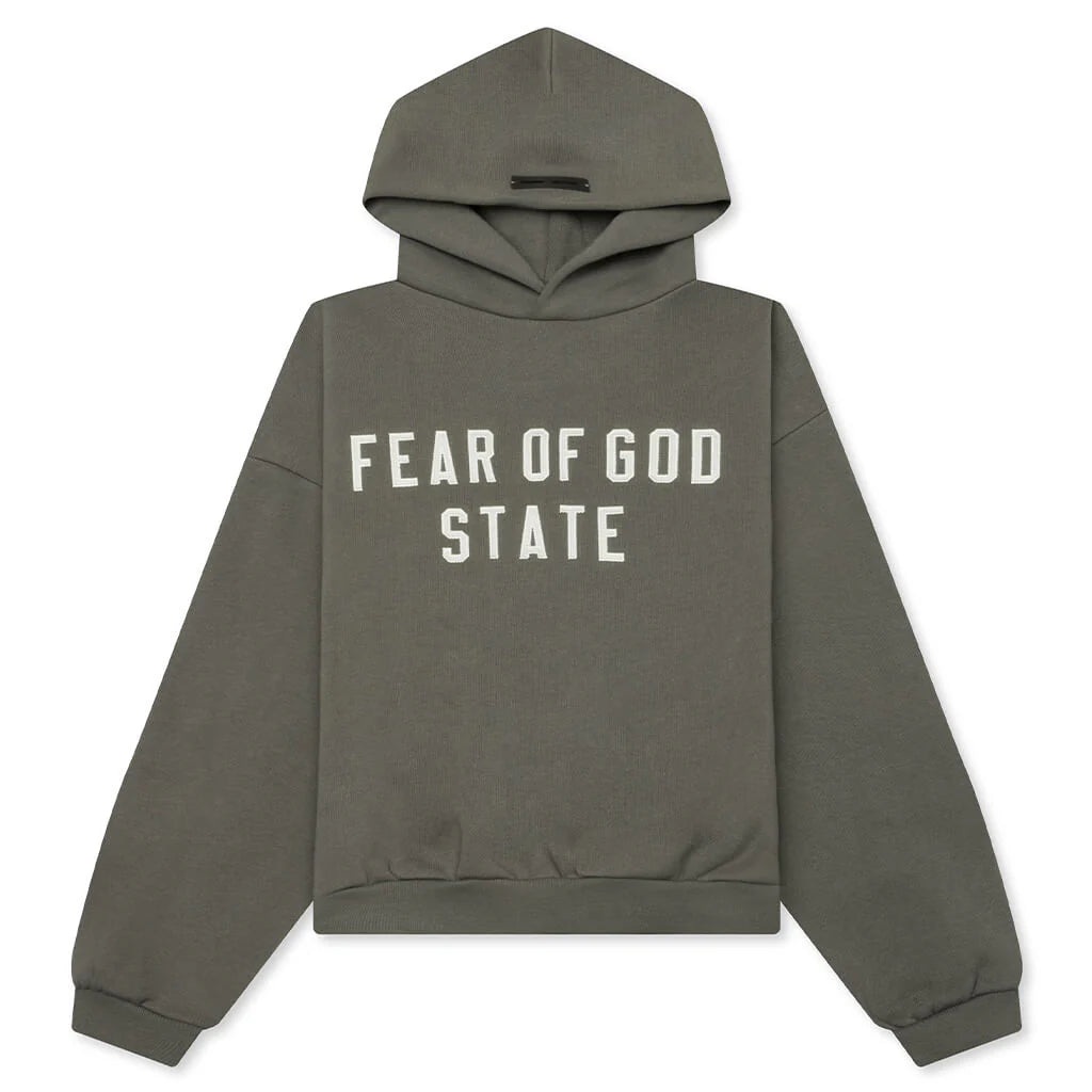 Kids 90s Fit Fleece Hoodie Moss