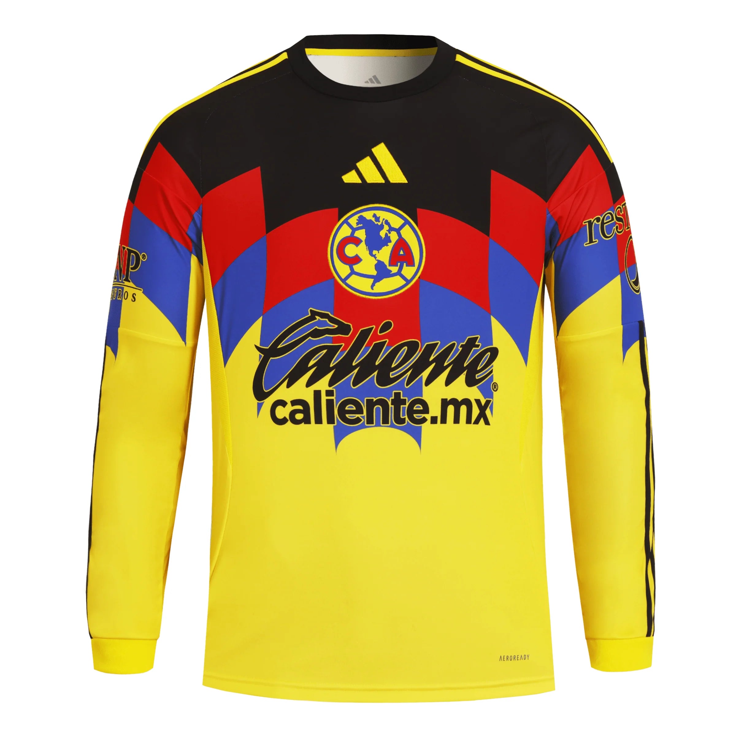 adidas Club América Long Sleeve Mens Home Jersey 25 26 Yellow
