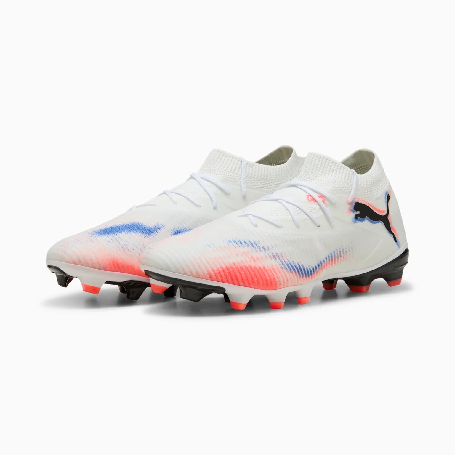 PUMA Future 8 Match FG AG Firm Multi Ground Soccer Cleats White Black Glowing Red