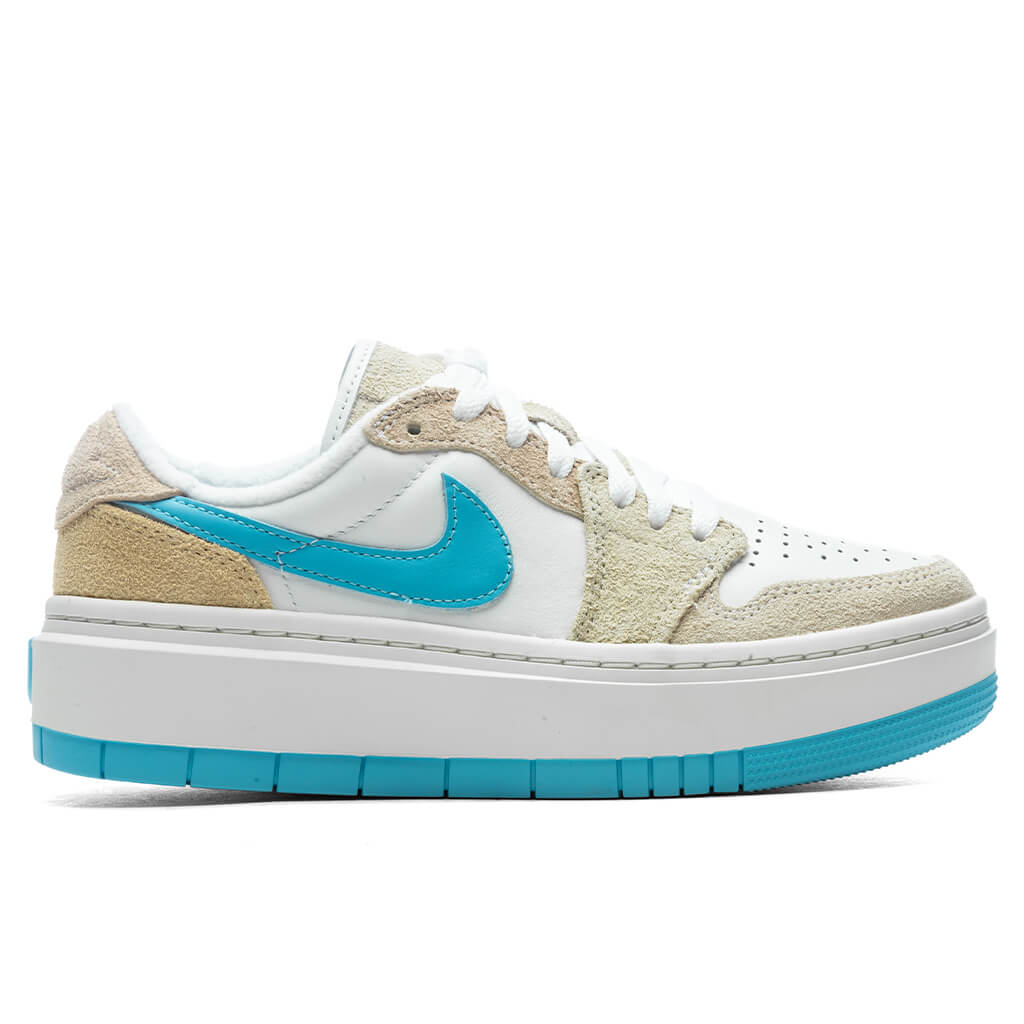 Womens Air Jordan 1 Elevate Low Salt Lake City White Baltic Blue Oil Green