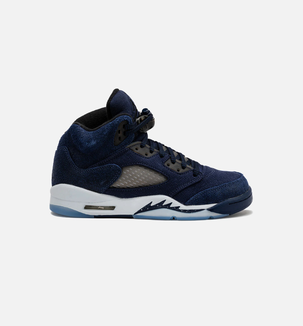 Air Jordan 5 Retro Midnight Navy Grade School Lifestyle Shoe Midnight Navy Black Football Grey