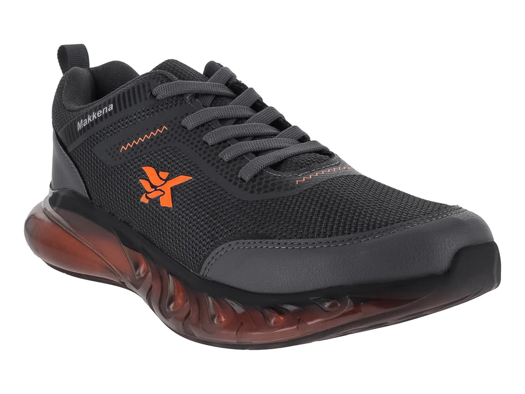 Tenis MAKENA Oxford Gris y Naranja para Niño
