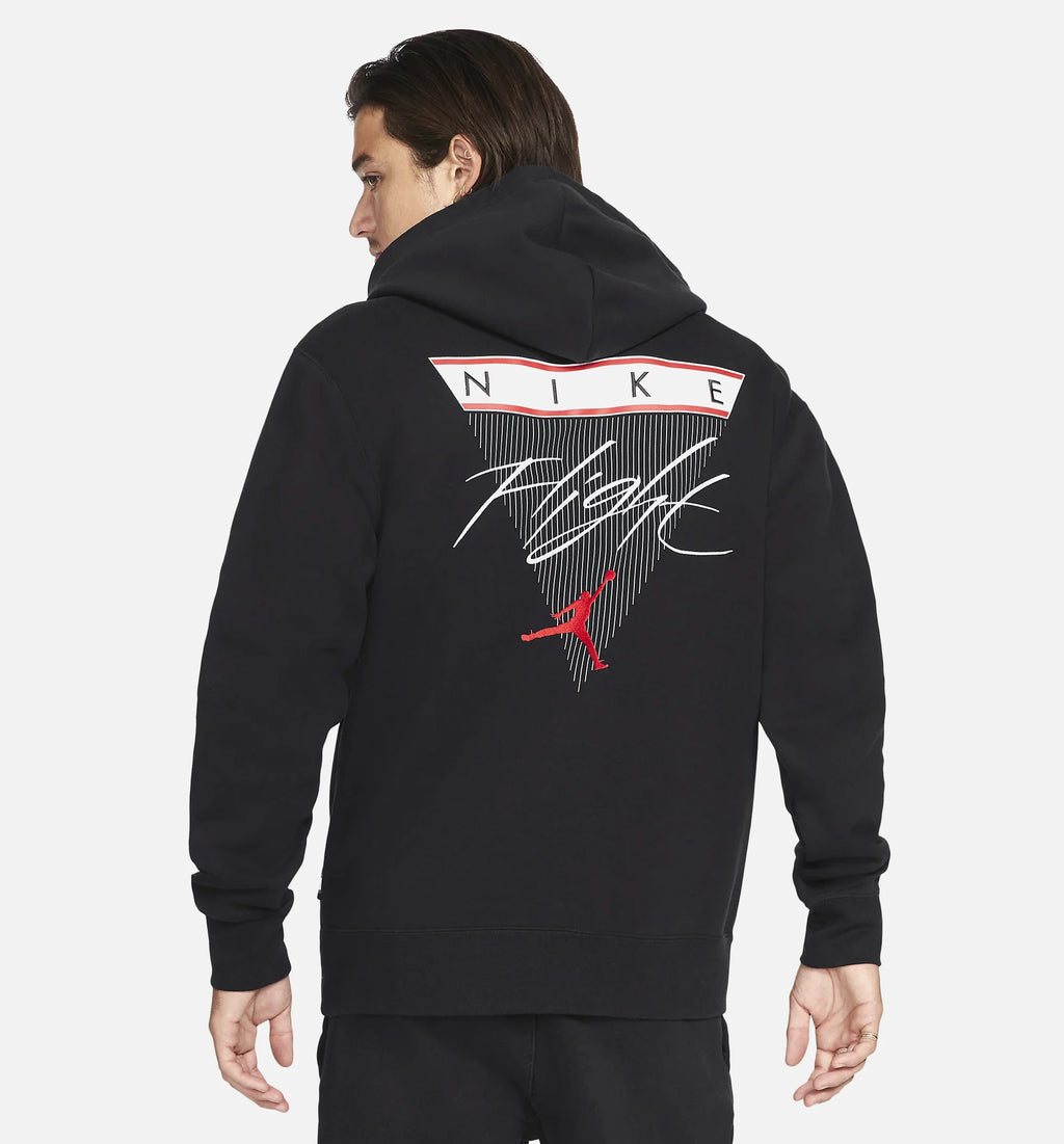 Flight Fleece Graphic Mens Hoodie Black White Red