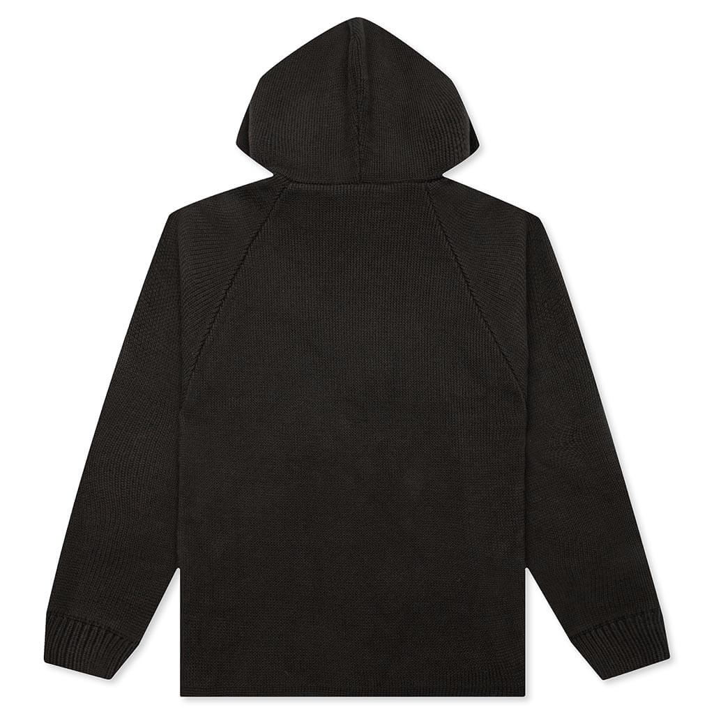 Kids Knit Hoodie Off Black