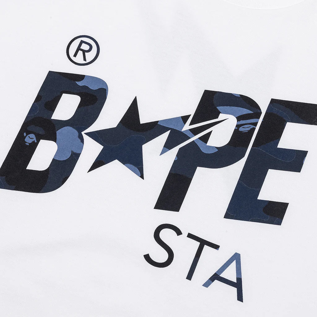 Color Camo Bape Sta Logo Tee White