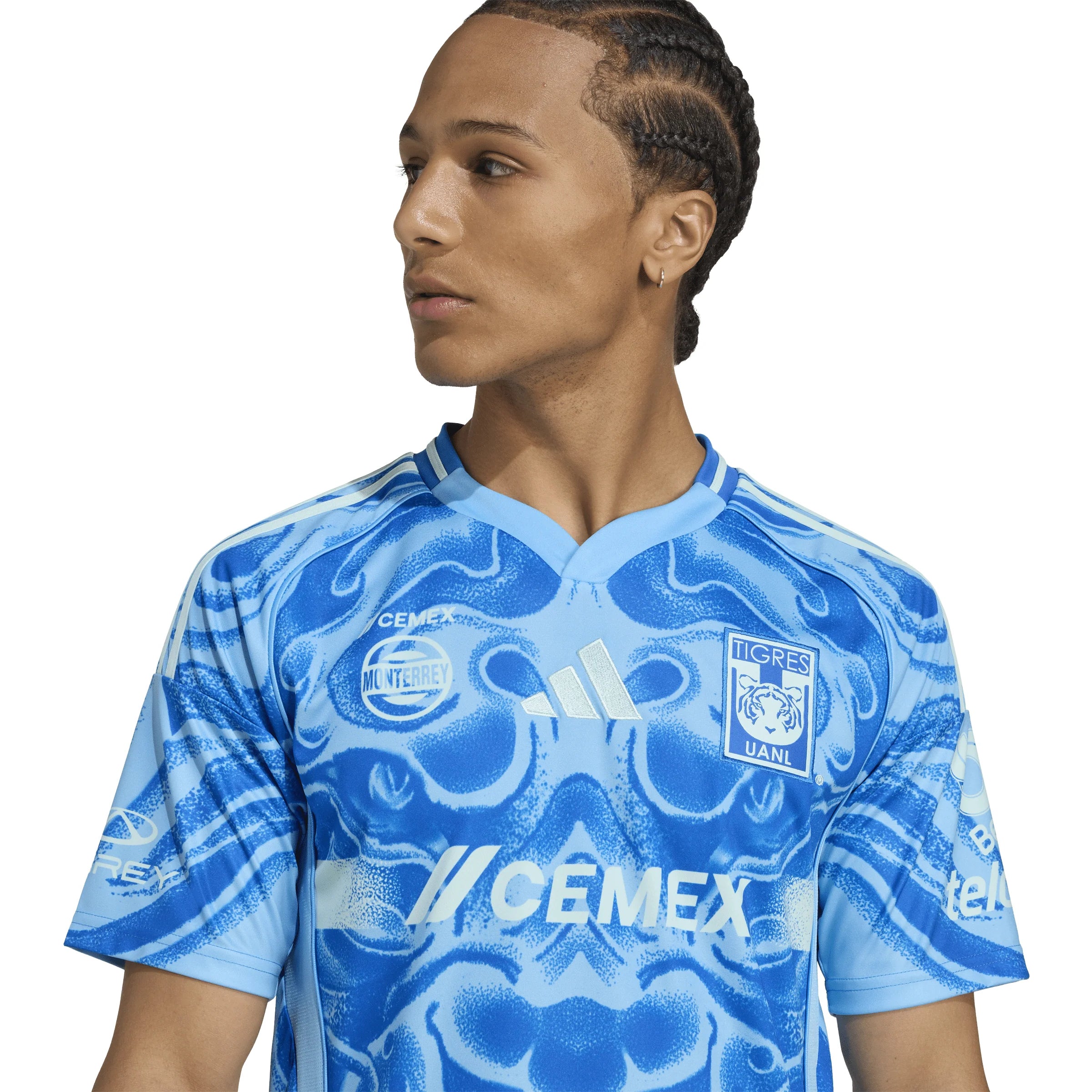 adidas Tigres UANL Mens Away Soccer Jersey 25 26 Burgundy Aqua