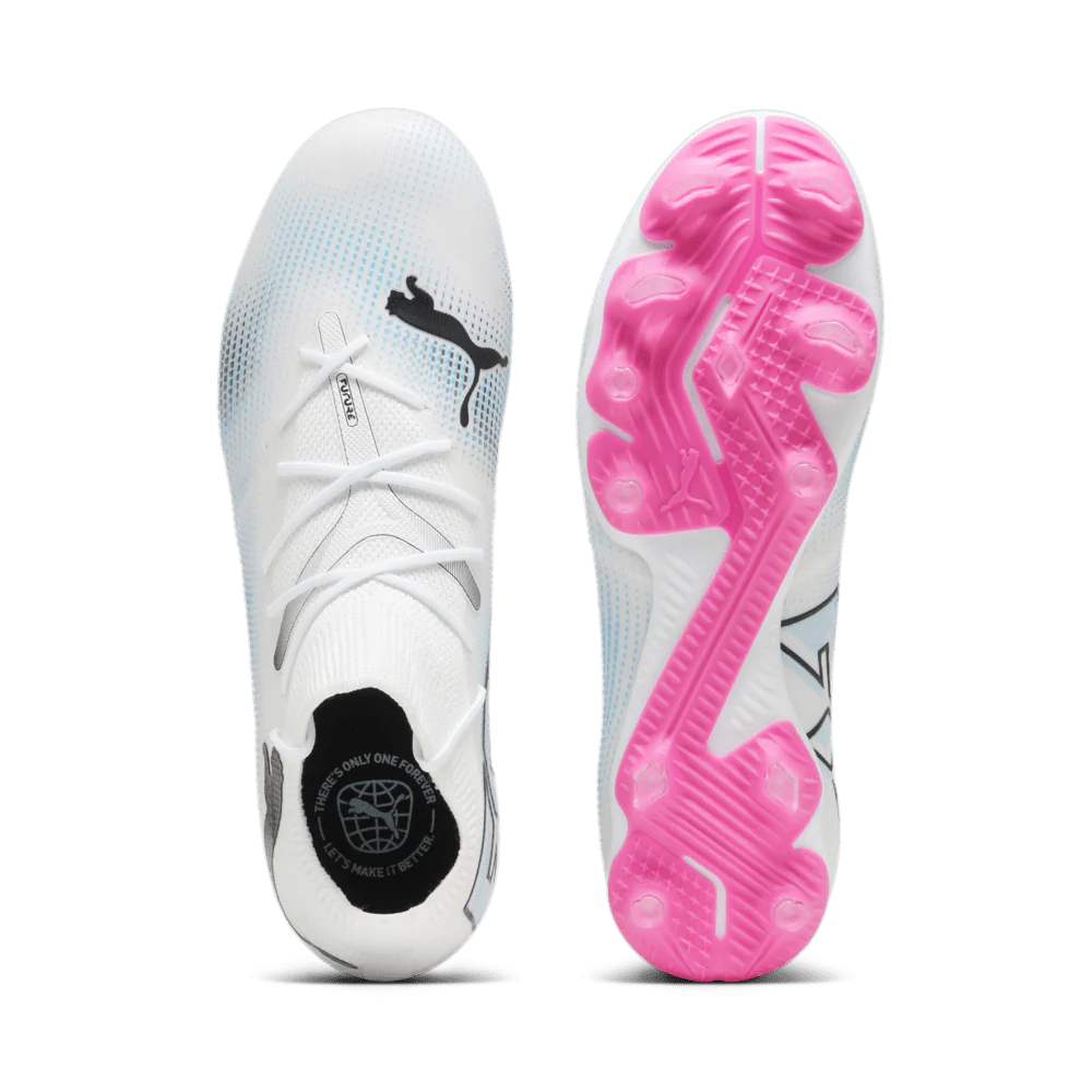 PUMA Future 7 Match FG AG Multi Ground Soccer Cleats White Black Poison Pink