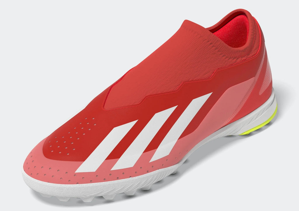 adidas X Crazyfast League Laceless TF Laceless Turf Boots Solar Red White Solar Yellow