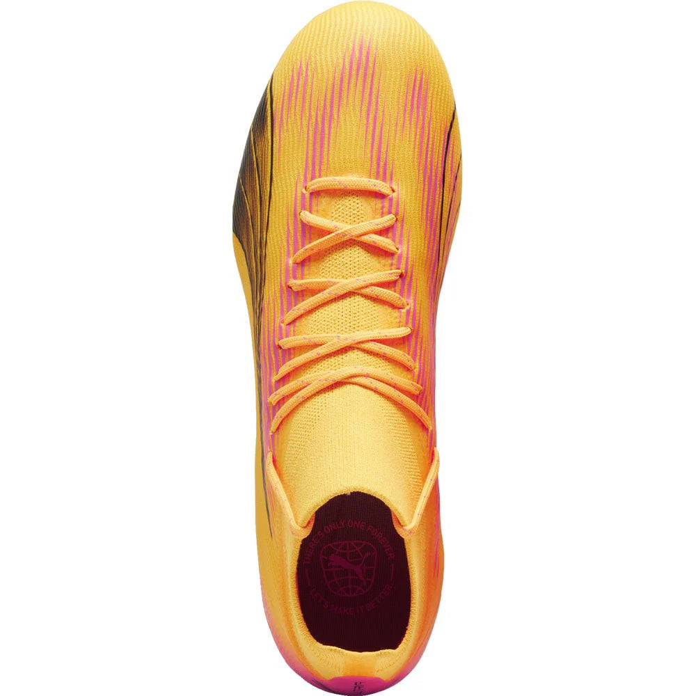 PUMA Ultra Pro FG AG Soccer Cleats Sun Stream Black Sunset Glow
