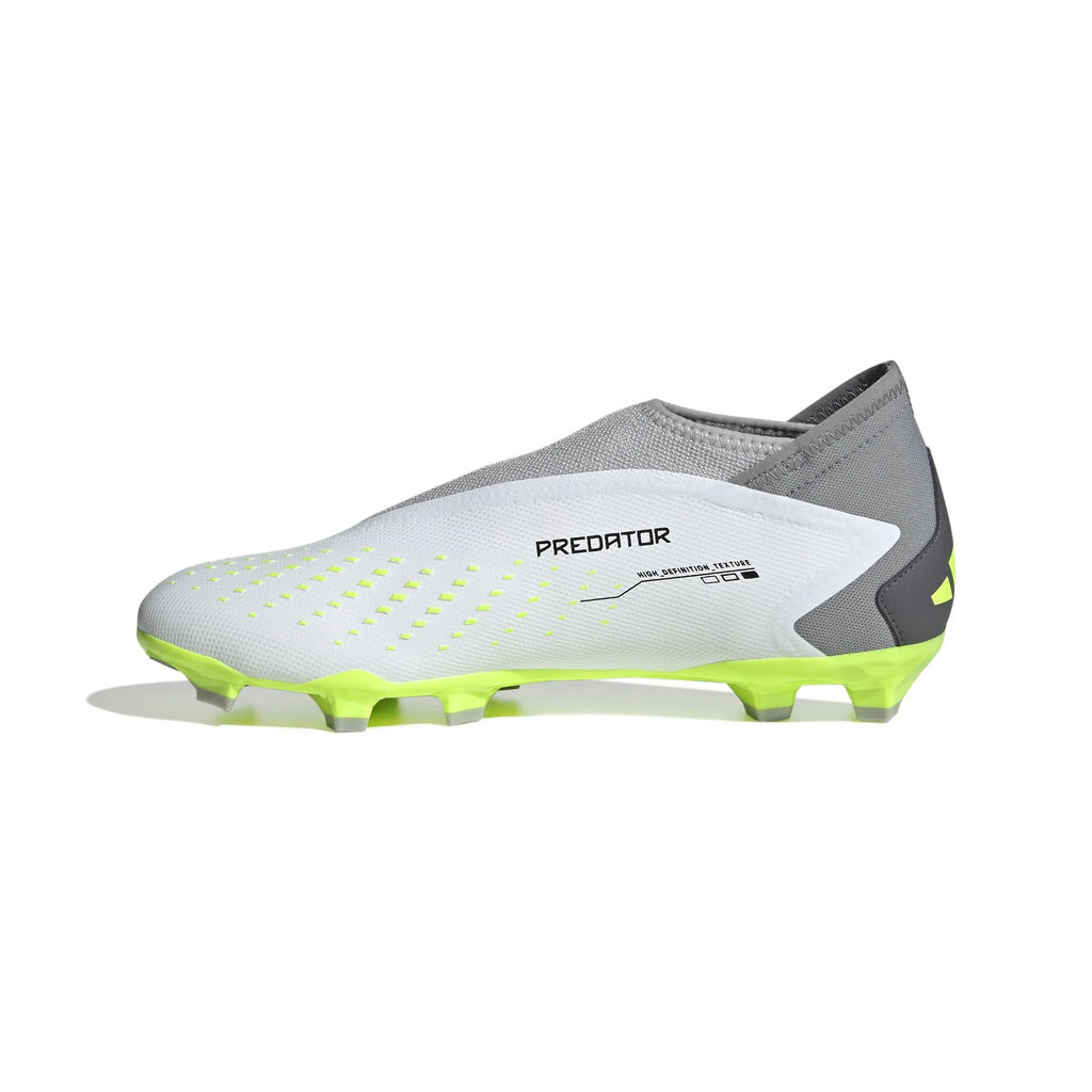 adidas Predator Accuracy3 Laceless FG Firm Ground Soccer Cleats Cloud White Black Lucid Lemon