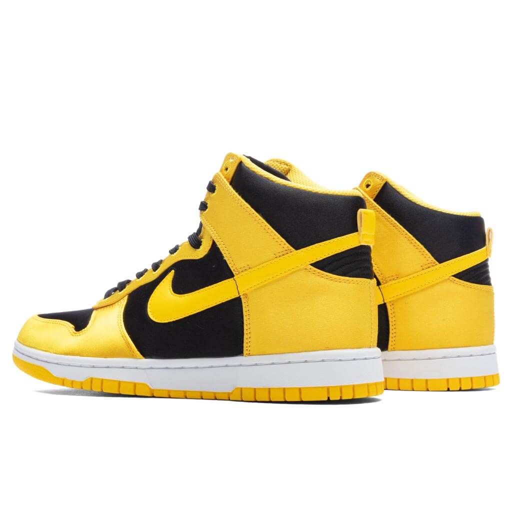 Womens Dunk High Golden Rod Satin Black Varsity Maize White