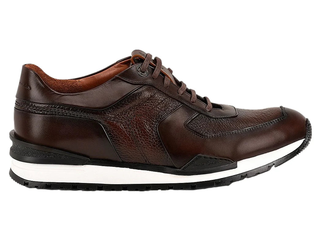 Tenis Cuadra en Piel de Venado Color Chocolate para Hombre