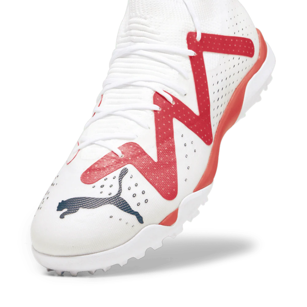 PUMA Future Match TT Turf Mens Soccer Cleats White Black Fire Orchid
