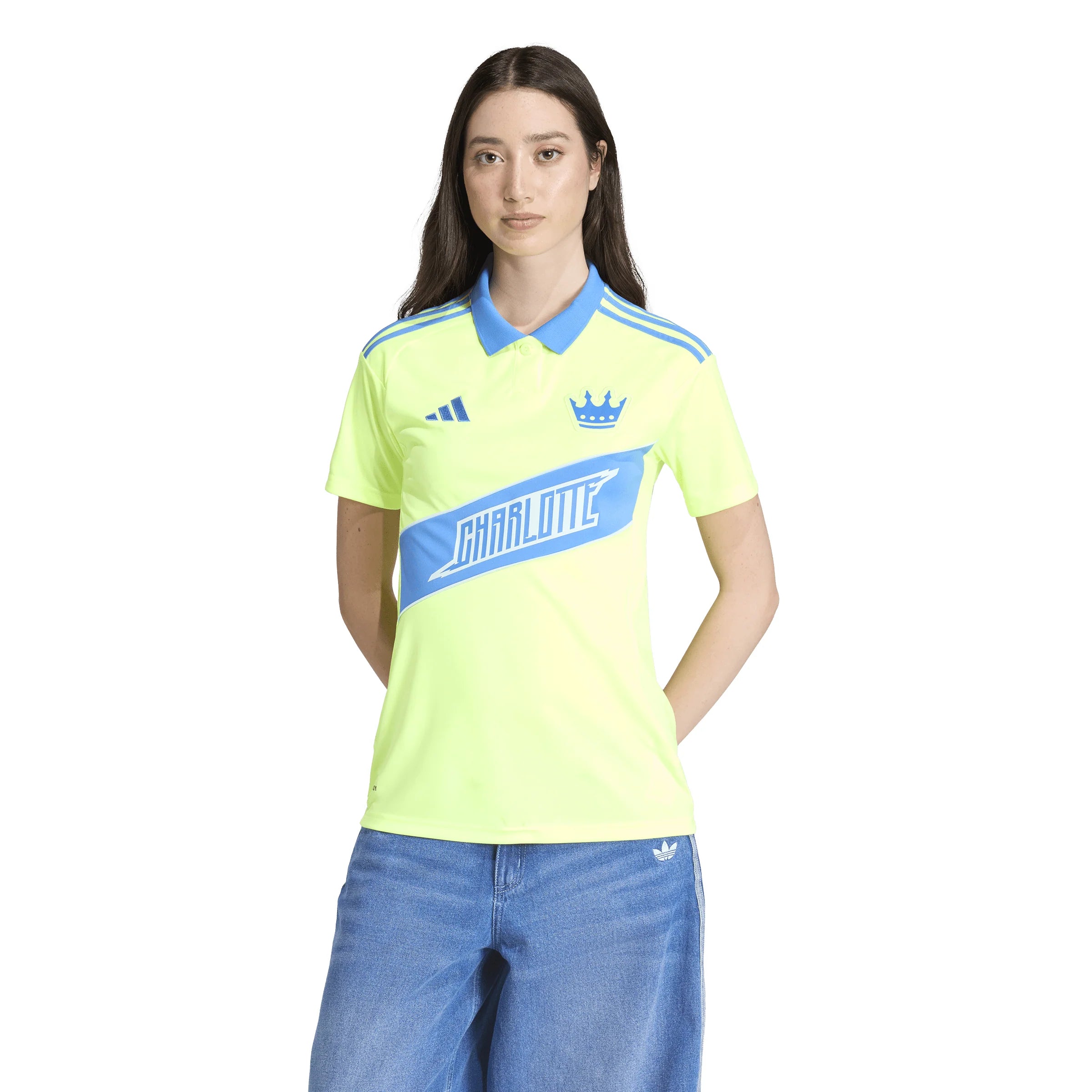 adidas Womens Charlotte FC Third Soccer Jersey 25 26 Yellow