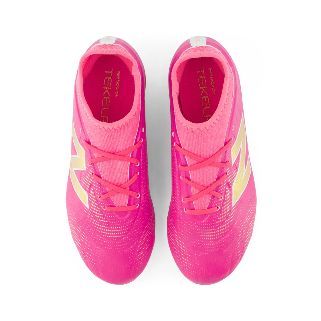 New Balance Tekela Team Low V5 FG Firm Ground Youth Soccer Cleats Pink Heat