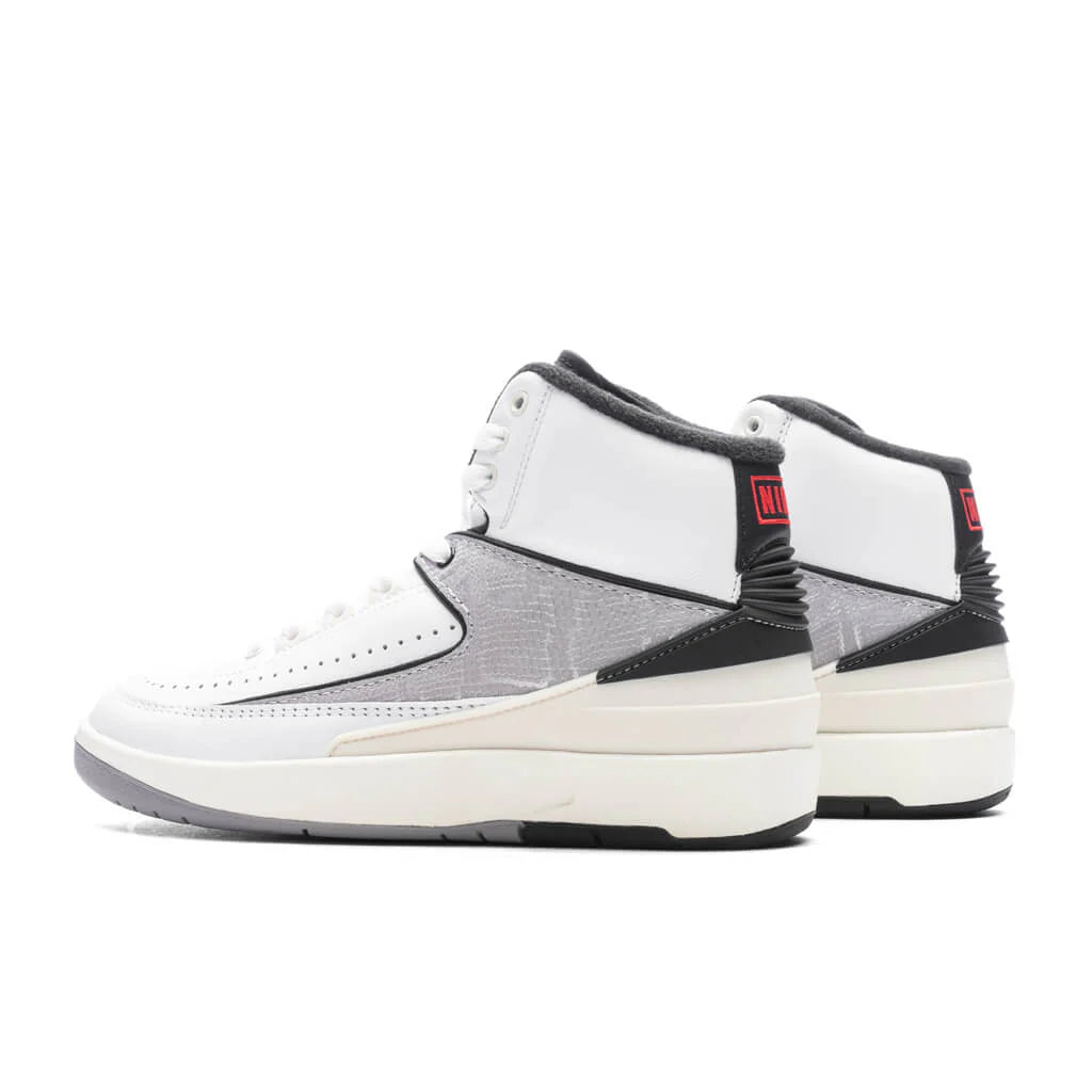 Air Jordan 2 Retro GS Python White Fire Red Cement Grey