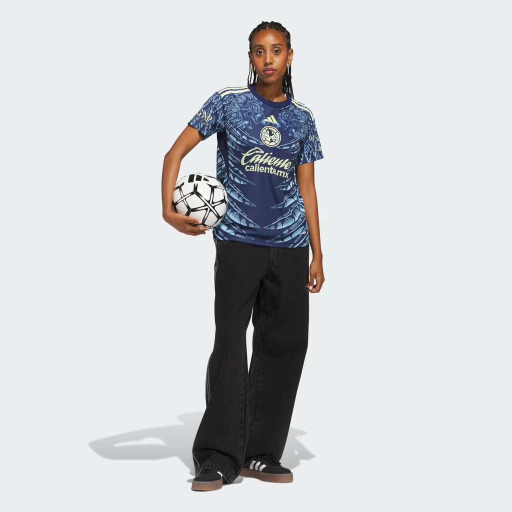 adidas Club América Womens Away Soccer Jersey 25 26 Blue