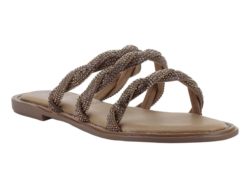 Sandalias Luna Rosa Trenzadas Oro para Mujer
