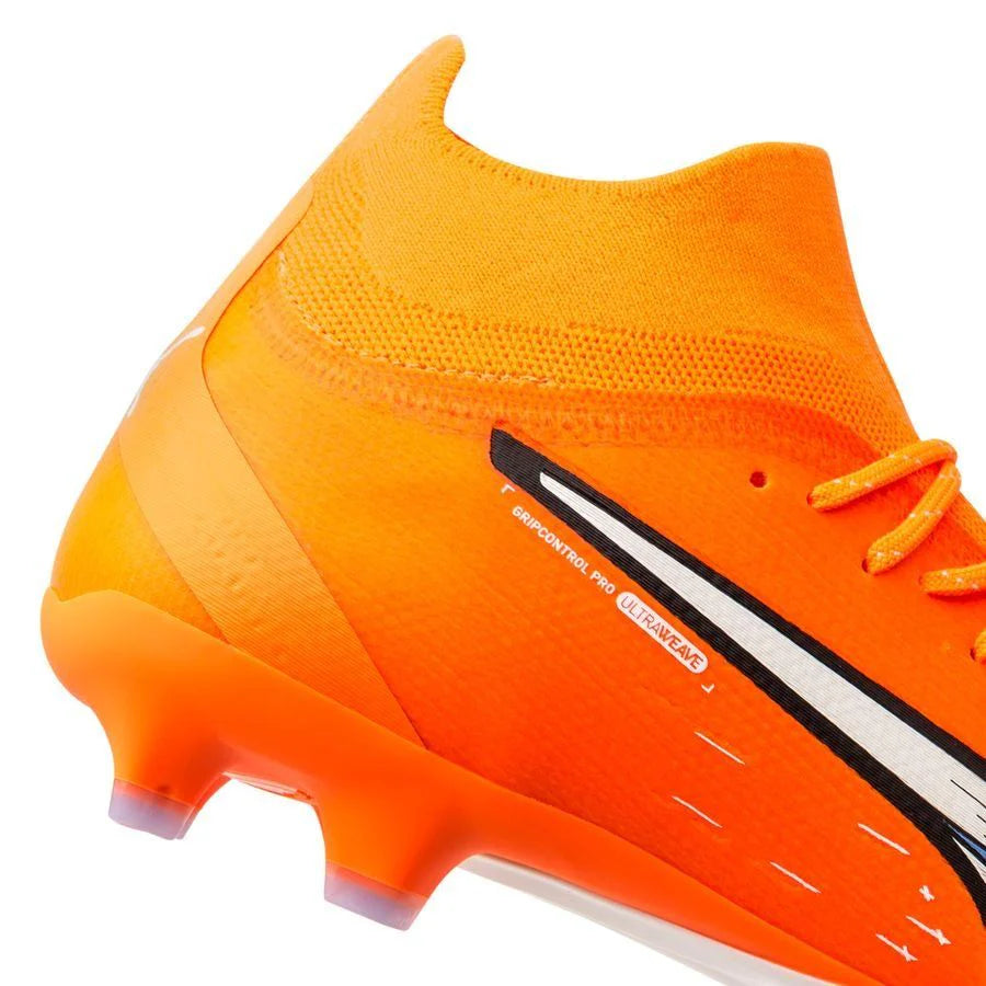 PUMA Ultra Pro FG AG Firm Ground Soccer Cleats Ultra Orange White Blue Glimmer