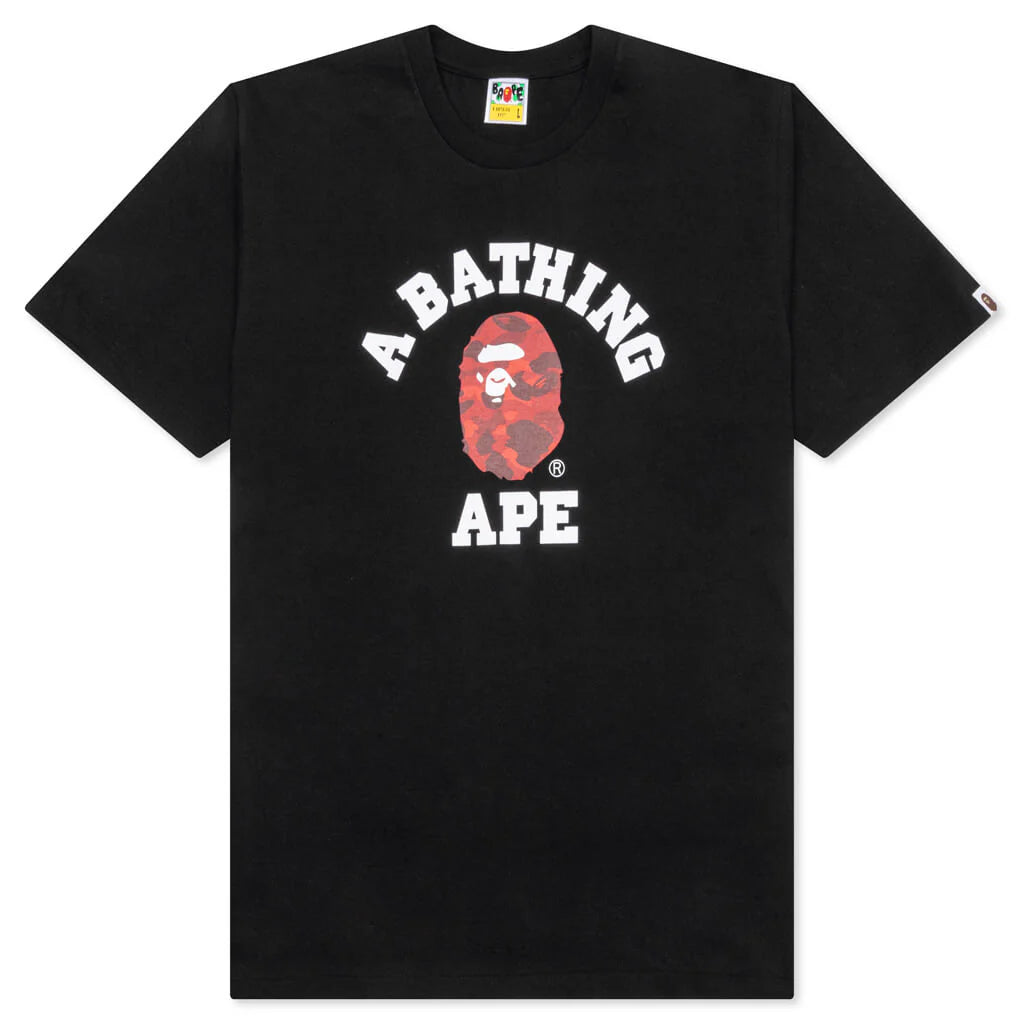 Color Camo College Tee Black Red