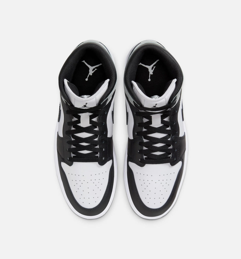 Air Jordan 1 Mid Mens Lifestyle Shoe White Black Light Smoke Grey