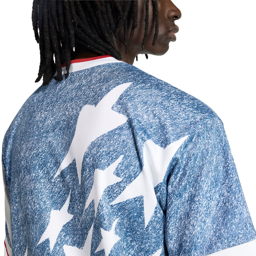 adidas Denim Graphic Soccer Jersey White Blue