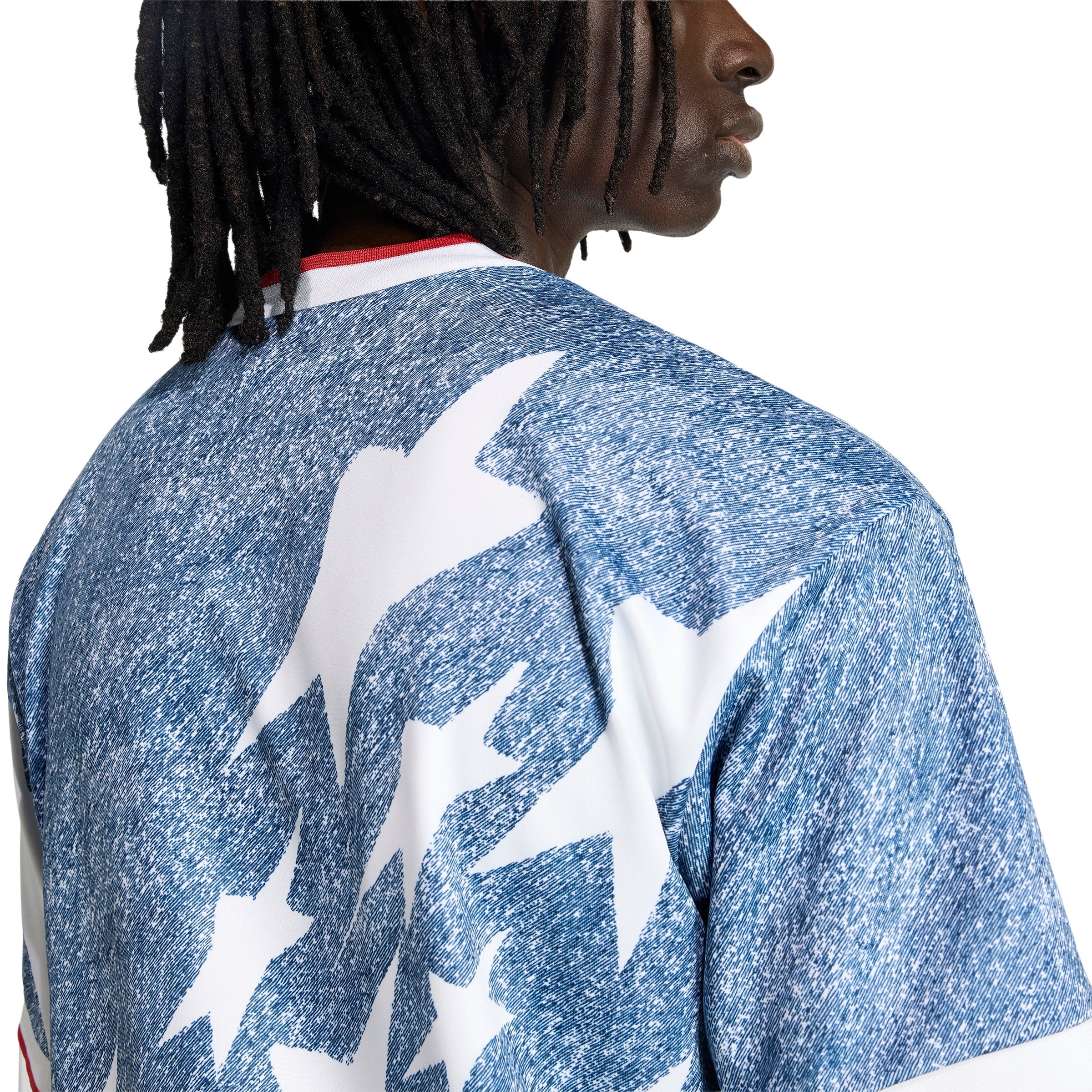 adidas Denim Graphic Soccer Jersey White Blue