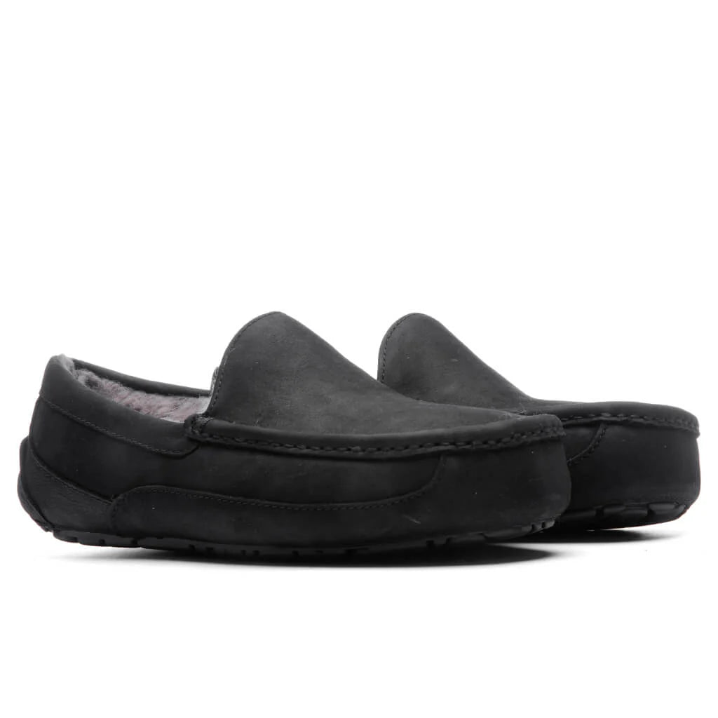 Ascot Matte Leather Slipper Black