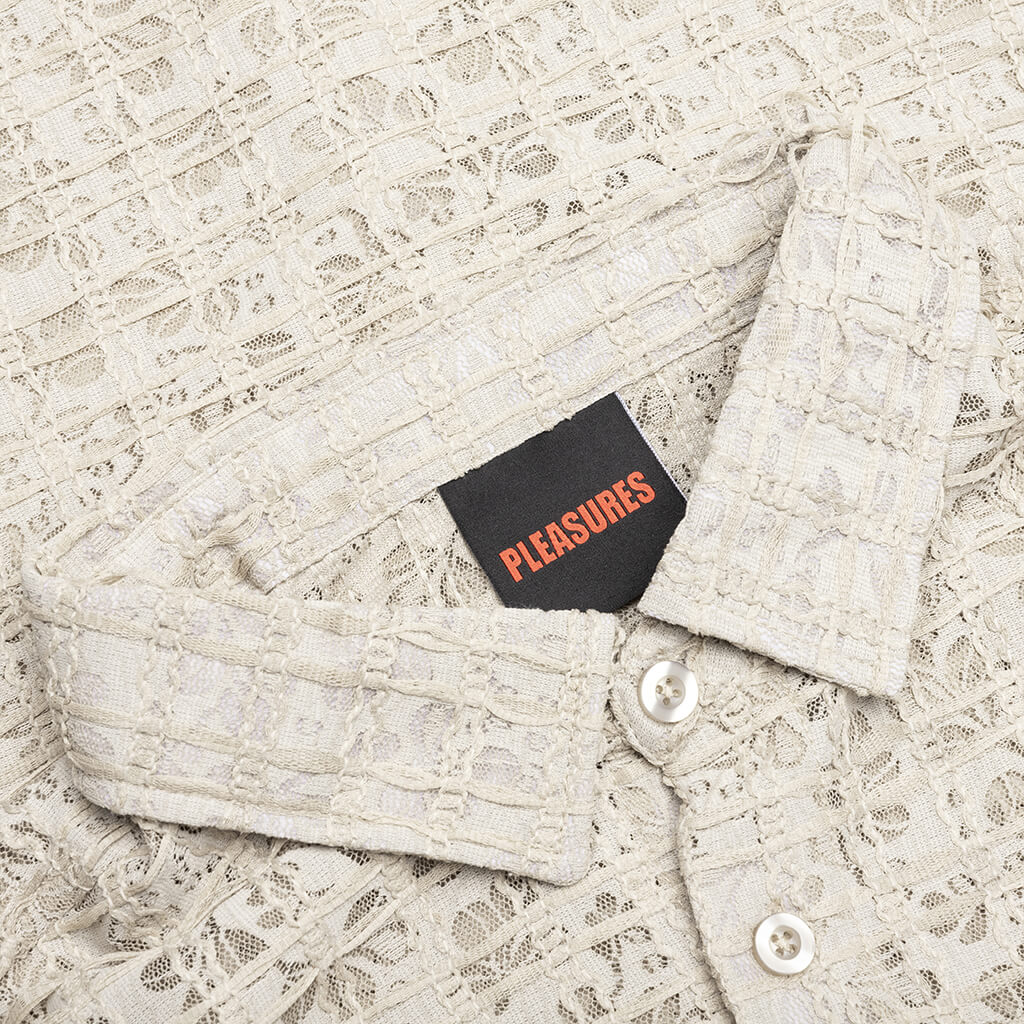 Lacy Button Down Tan