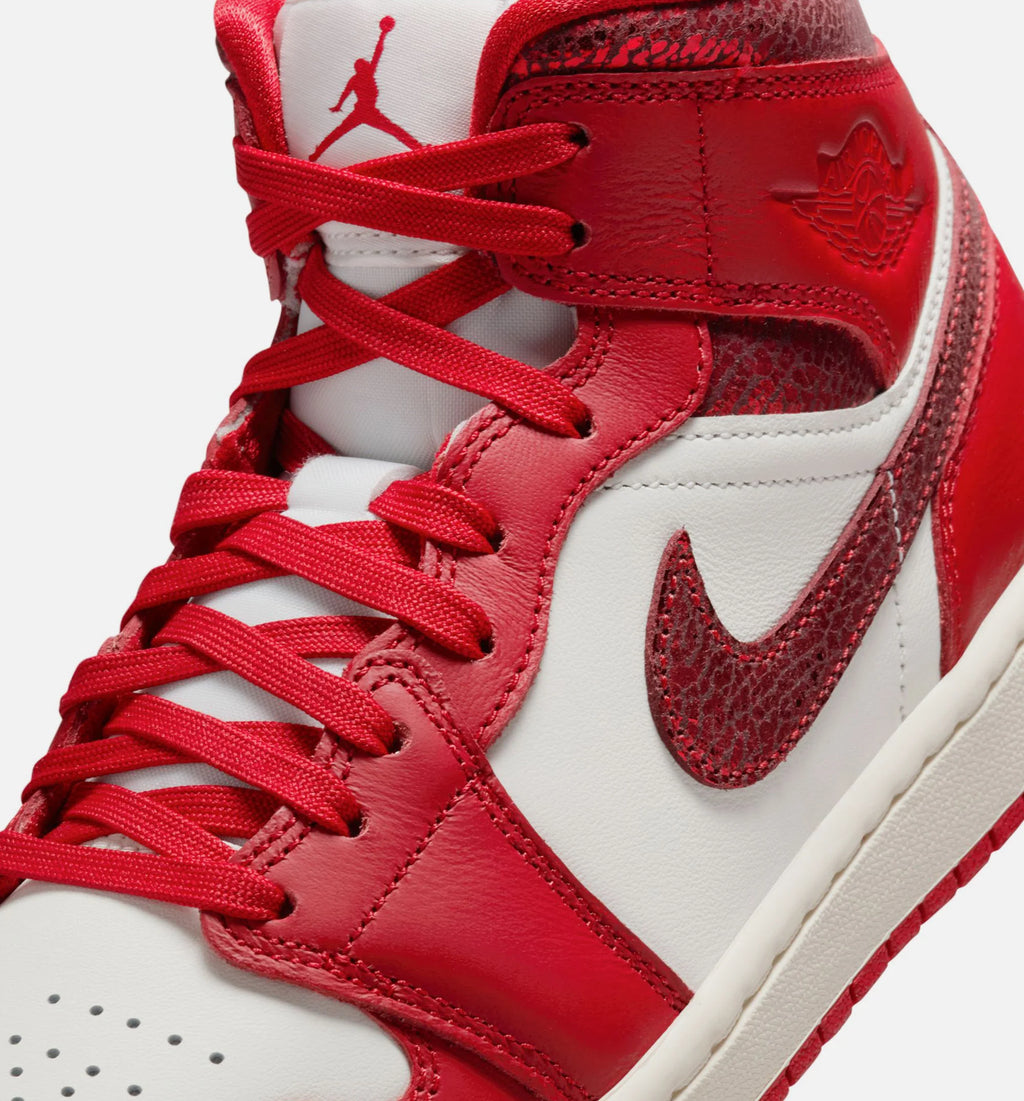 Air Jordan 1 Mid SE Womens Lifestyle Shoe Sail Team Red Varsity Red