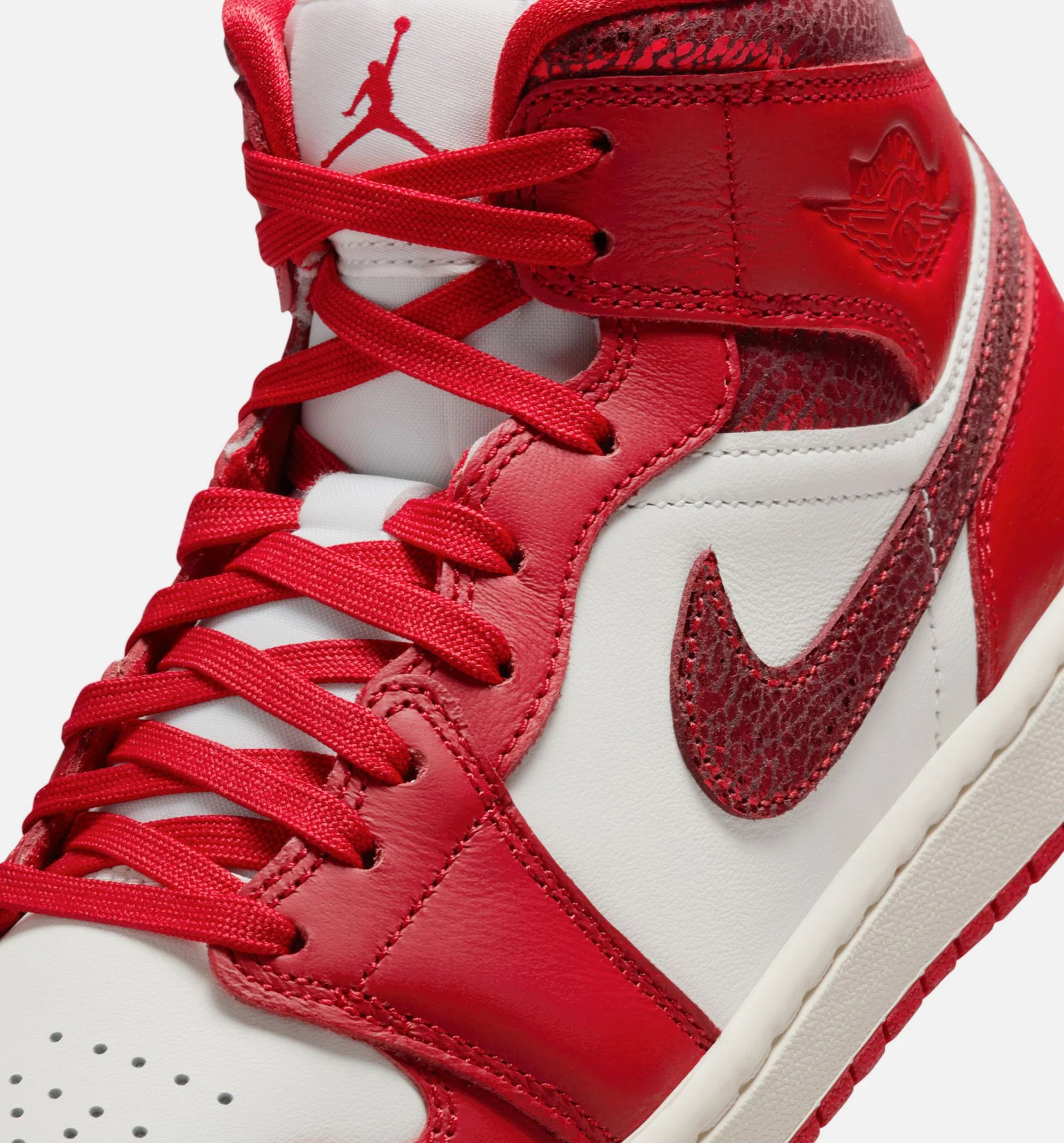 Air Jordan 1 Mid SE Womens Lifestyle Shoe Sail Team Red Varsity Red