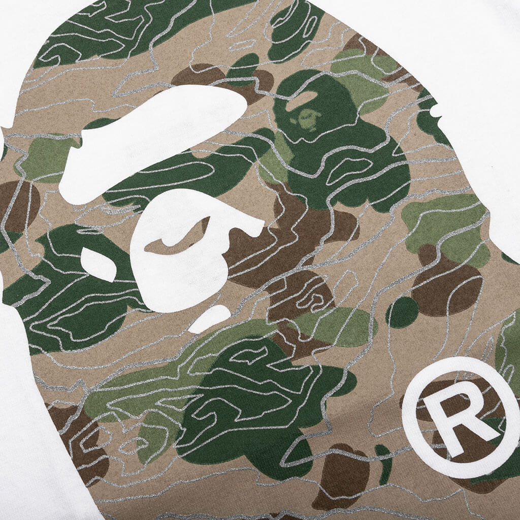 Kids Layered Line Camo Big Ape Head Tee White Beige