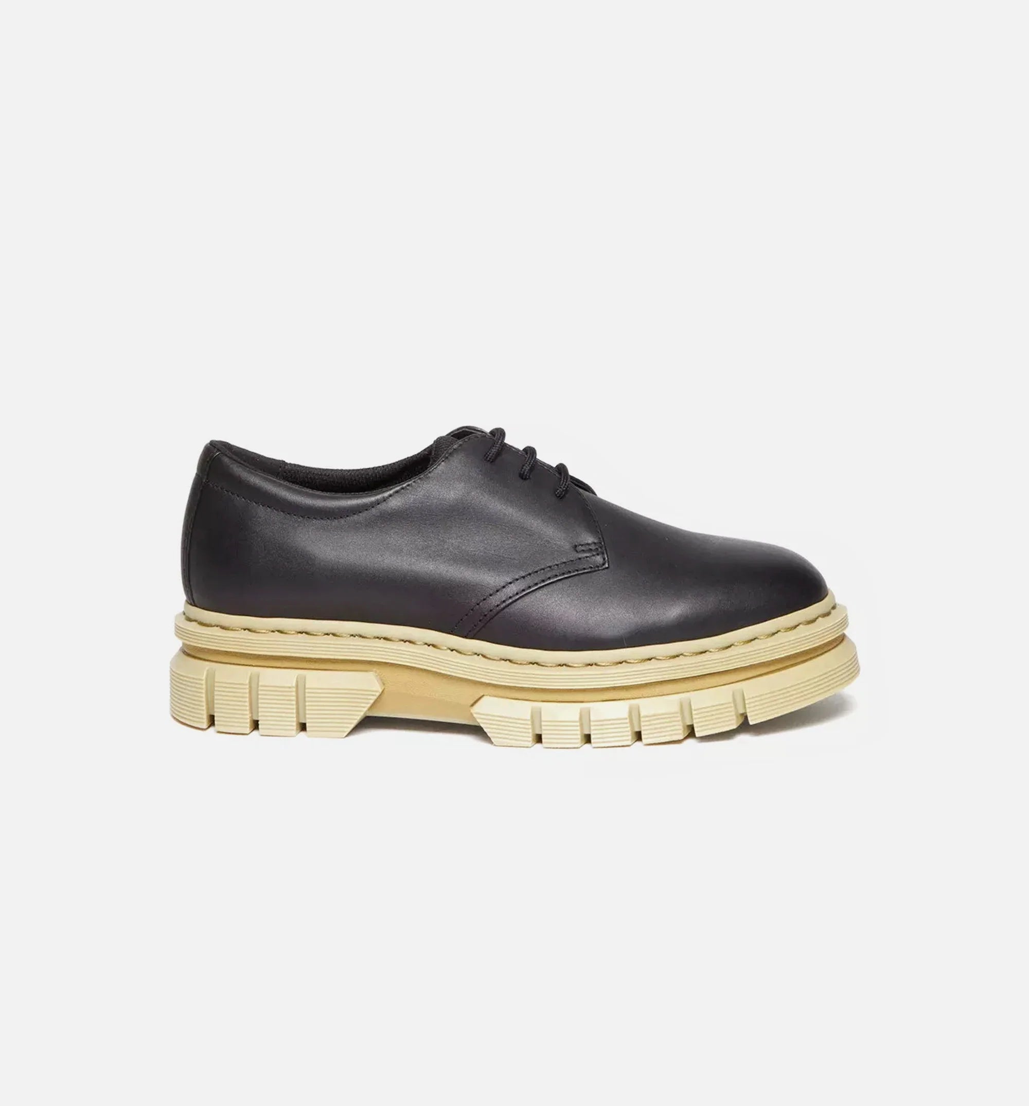 Rikard Contrast Sole Leather Platform Mens Lifestyle Shoe Black Beige