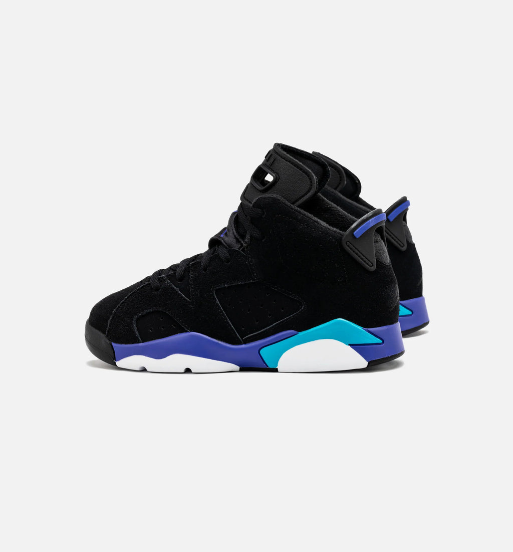 Air Jordan 6 Retro Aqua Preschool Lifestyle Shoe Black Aquatone Bright Concord