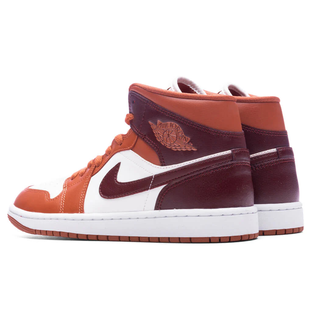 Womens Air Jordan 1 Mid Dusty Peach Night Maroon Sail