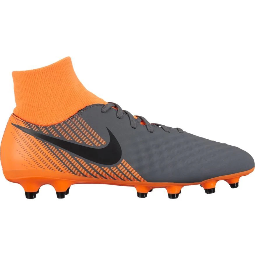 Nike Magista Obra 2 Academy DF FG Firm Ground Soccer Cleats Dark Grey Black Total Orange