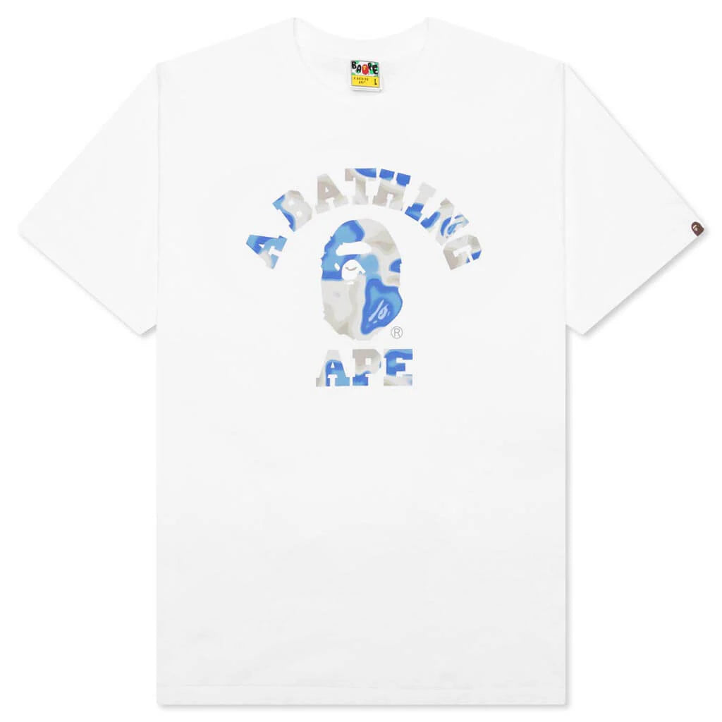 Liquid Camo College Tee White Blue