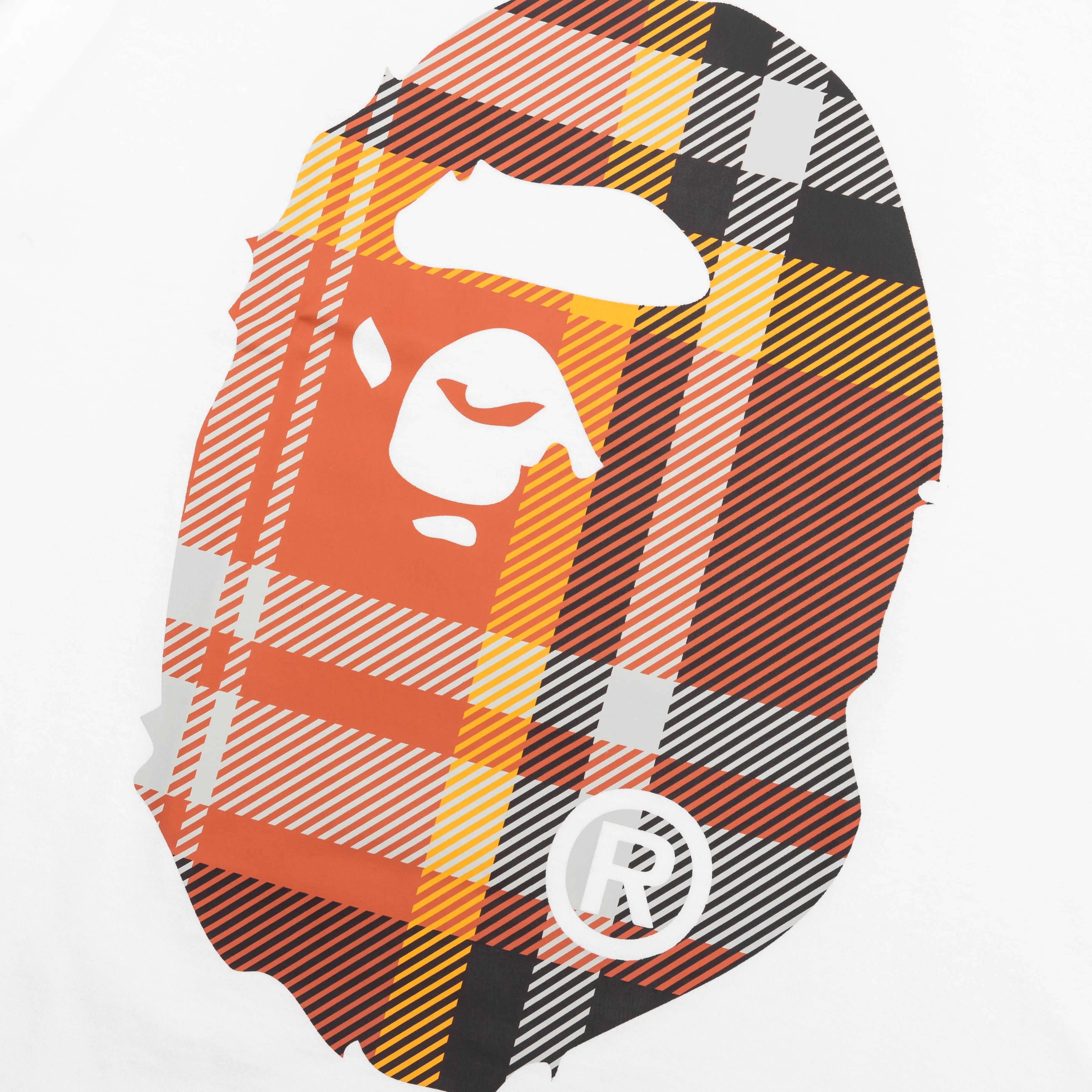 Bape Check Big Ape Head Tee White
