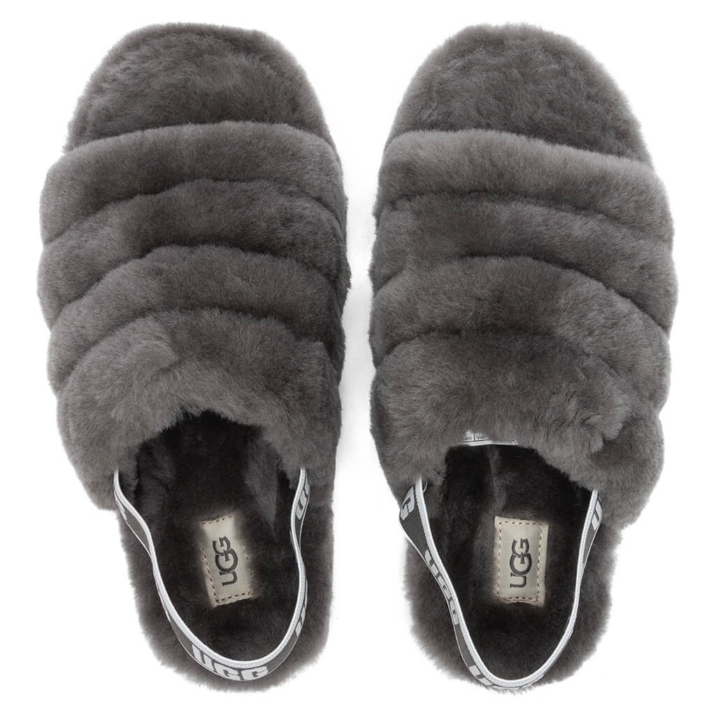Kids Fluff Yeah Slide Charcoal
