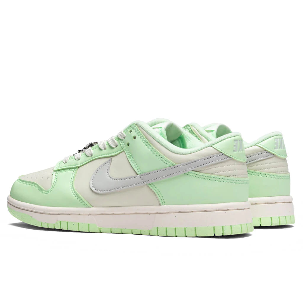 Womens Dunk Low Next Nature Sea Glass Light Silver Vapor Green Sail