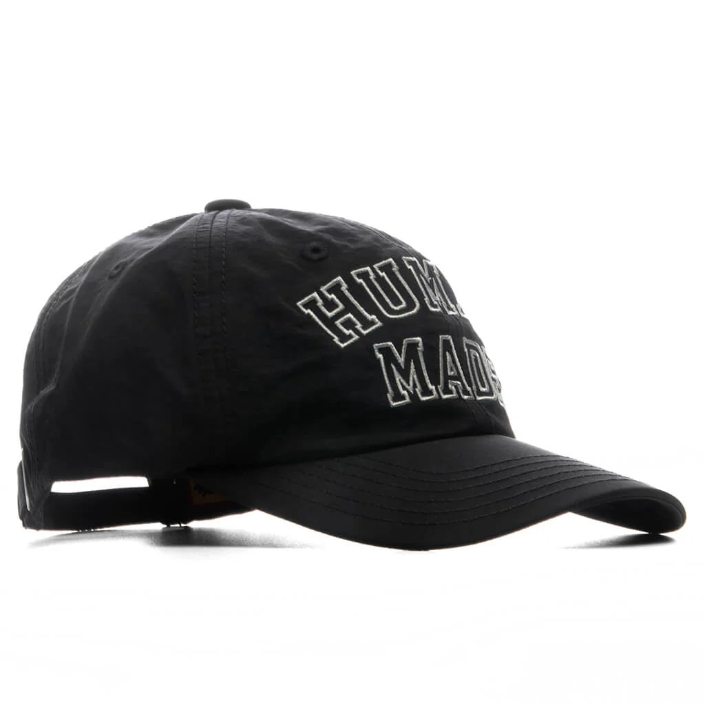 6 Panel Nylon Cap Black