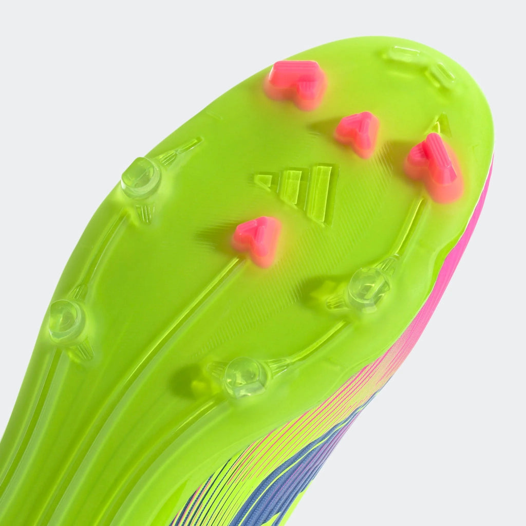 adidas F50 League Laceless Firm Multi Ground Boots Blue Fusion Lucid Lemon Lucid Pink