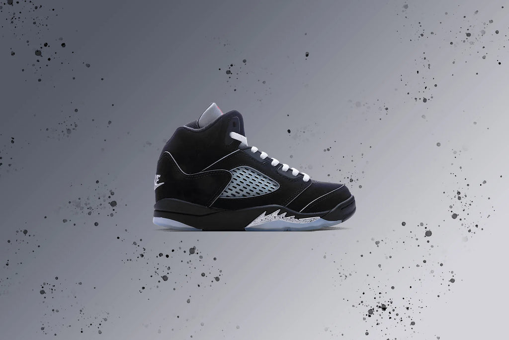Air Jordan 5 Retro OG Black Metallic Reimagined PS Black White Metallic Silver Fire Red