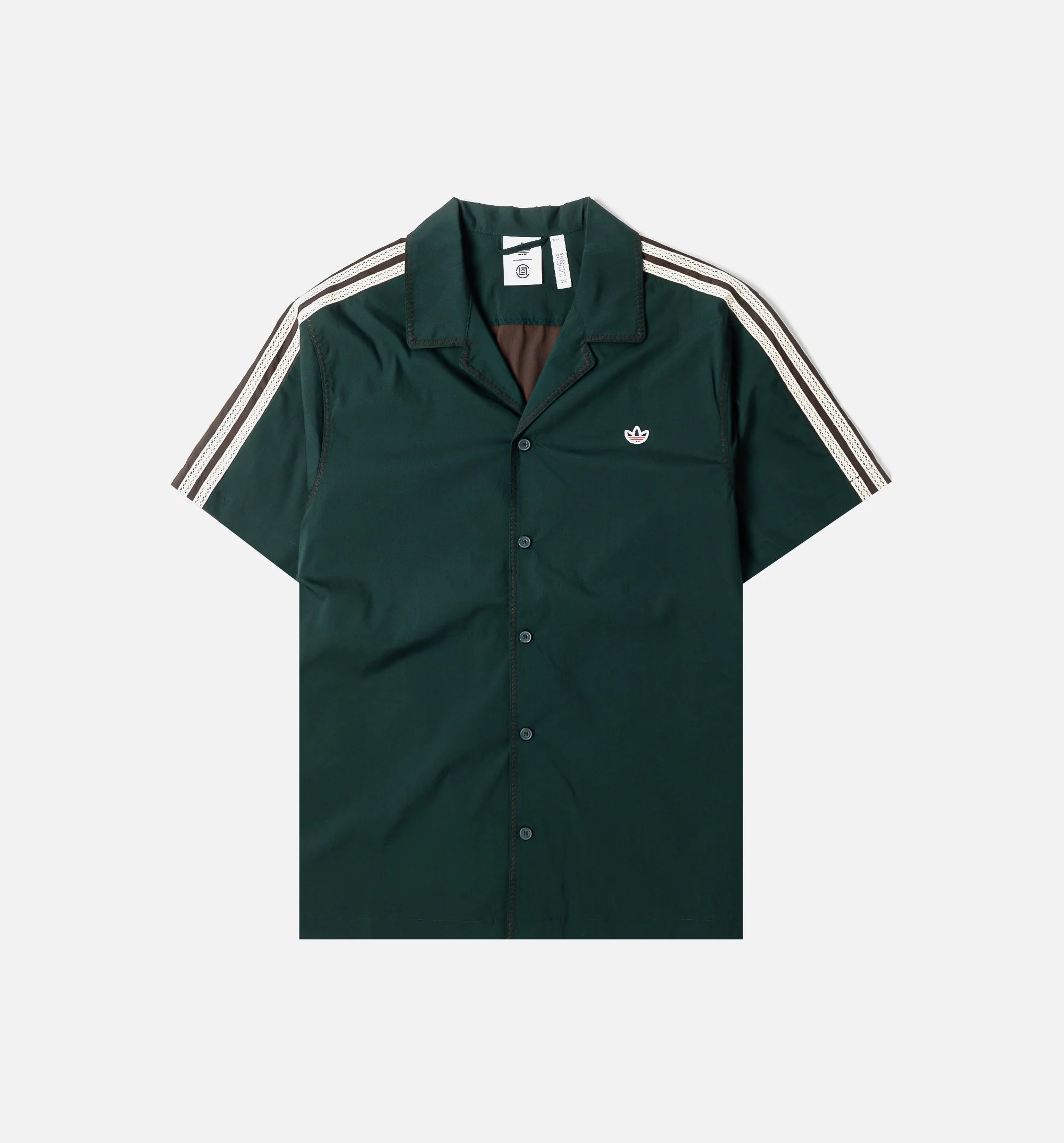 Clot x Adidas Bowling Mens Short Sleeve Shirt Dark Brown
