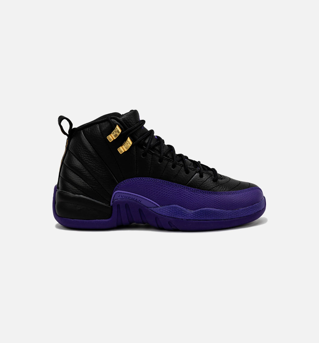 Air Jordan 12 Retro Field Purple Grade School Lifestyle Shoe Black Purple