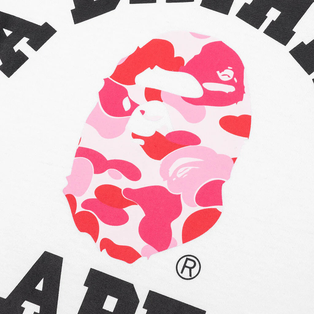 ABC Camo College Tee White Pink