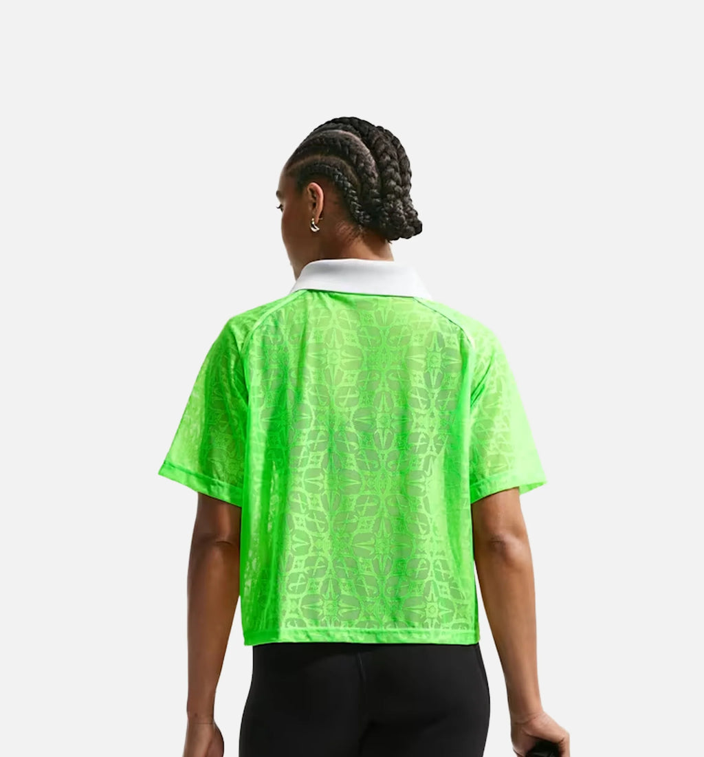 Sportwear Loose Fitting Knit Polo Womens Jersey Strike Green Pure Platinum Black Black