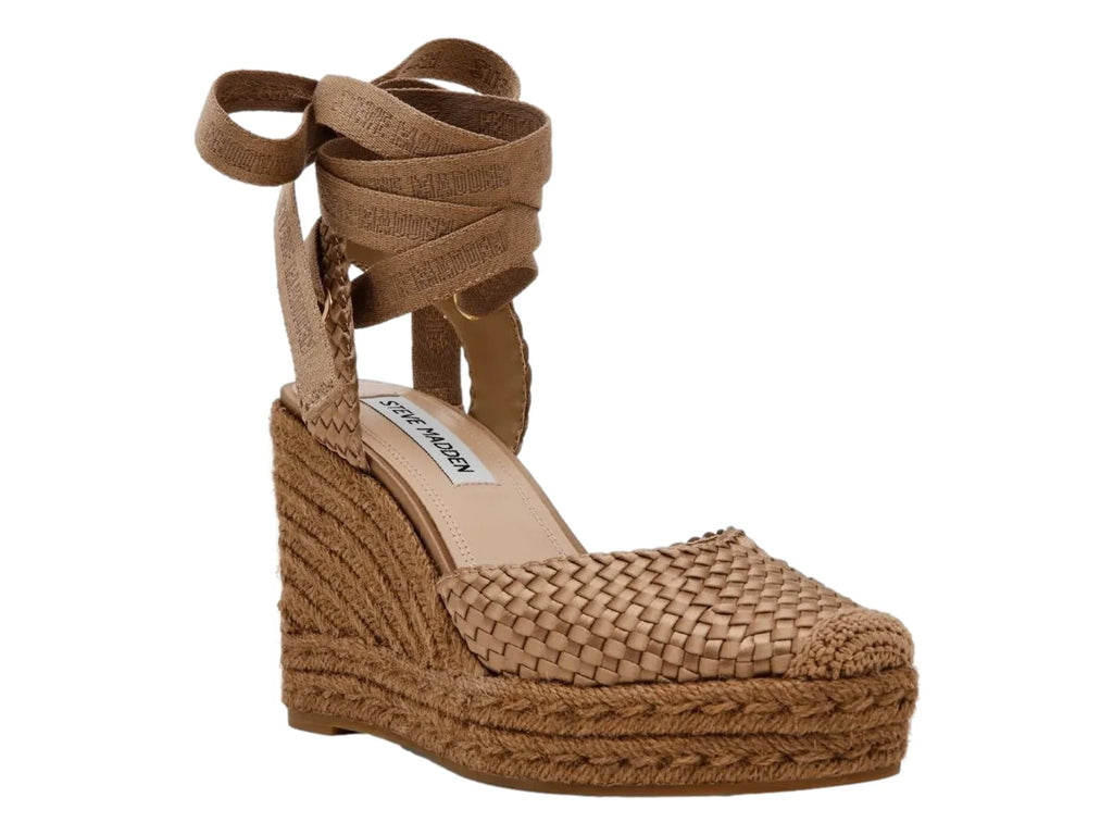 Sandalias Steve Madden One Way Tan Satin Beige