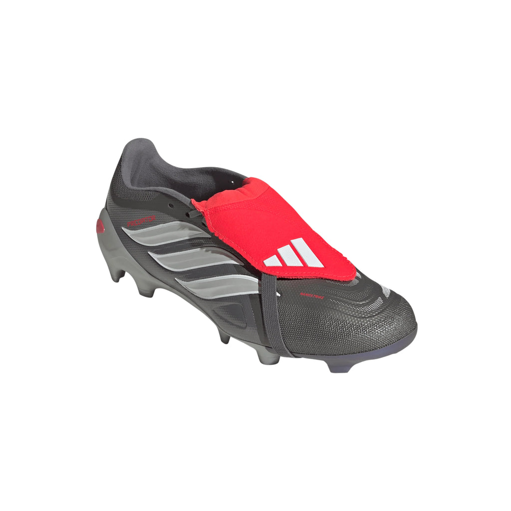 adidas Predator League Fold Over Tongue FG Mens Soccer Cleats Grey Red